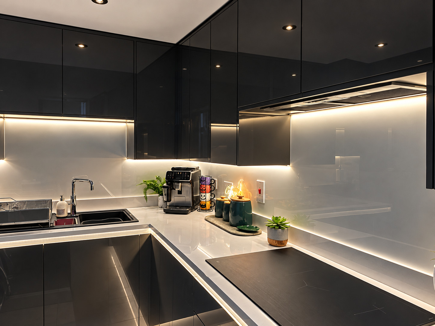 kitchen modern lighting coleford 1